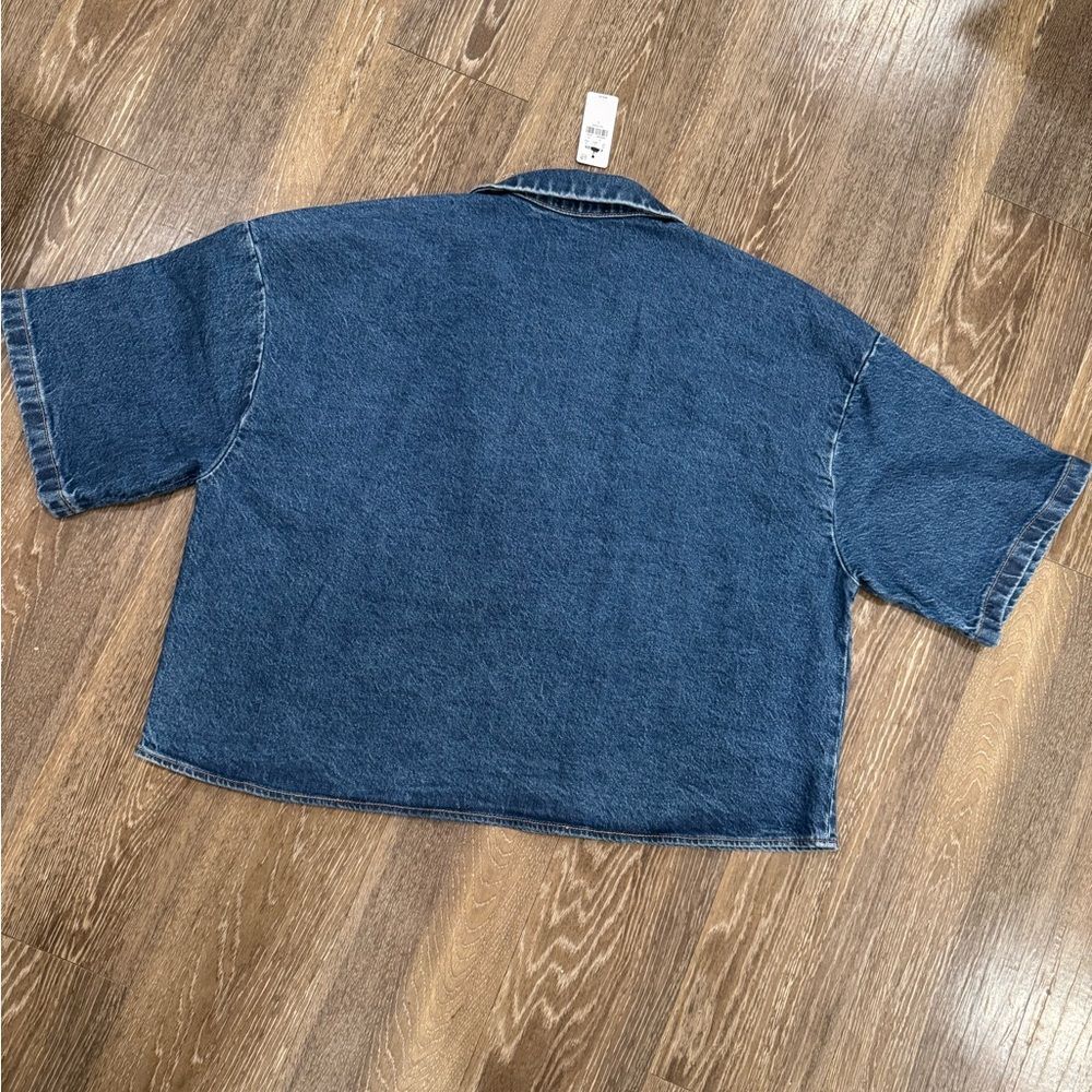 Express Blue Denim Shirt oversized size Large - Picture 2 of 4